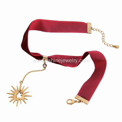 Crystal Star Pendant Women Velvet Choker Necklace Jewelry